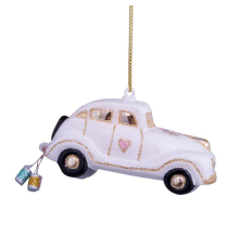 Ялинкова прикраса Vondels | Весільна машина зі скла - 4,5 см