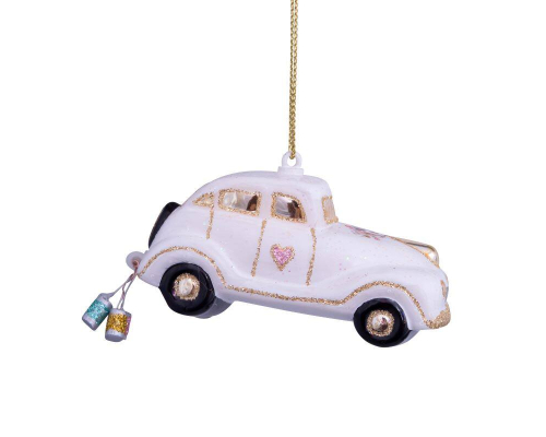 Ялинкова прикраса Vondels | Весільна машина зі скла - 4,5 см