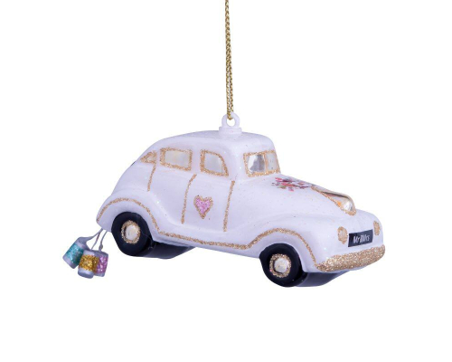 Ялинкова прикраса Vondels | Весільна машина зі скла - 4,5 см