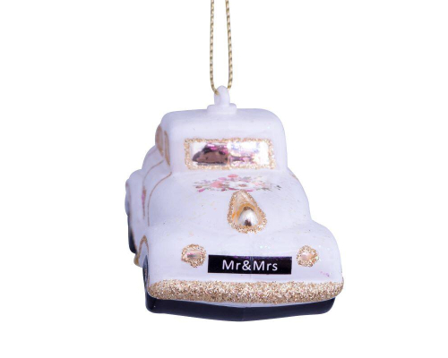 Ялинкова прикраса Vondels | Весільна машина зі скла - 4,5 см