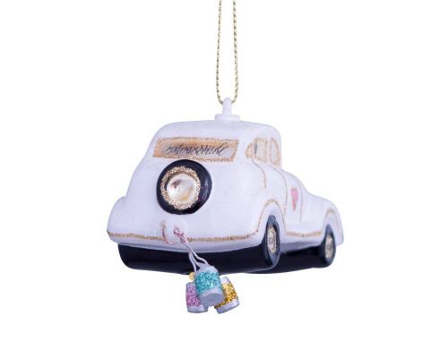 Ялинкова прикраса Vondels | Весільна машина зі скла - 4,5 см