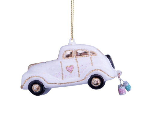 Ялинкова прикраса Vondels | Весільна машина зі скла - 4,5 см