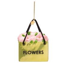 Ялинкова прикраса Vondels | Сумочка для квітів яскраво-світло-зеленого кольору - 7,5 см