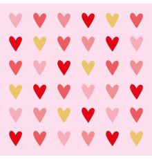 Салфетки PPD | "Сердечки" - 33 x 33 см