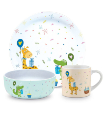 Детский набор посуды PPD | Крокодил и жираф