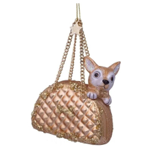 Ялинкова прикраса Vondels | Собачка в сумочці - 10 см