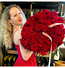 Букет 101 троянда "Вогонь сердець"