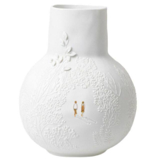 Ваза форфоровая Räder | Белая «Прогулка в парке» - Ø 20,5 - H 25 см