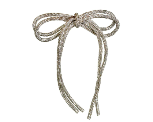 Ялинкова прикраса ShiShi | Срібний бант із діамантового шнура - 18 см