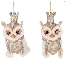 Ялинкова прикраса Goodwill | Сова в стазах та перлинах - 9,5 см