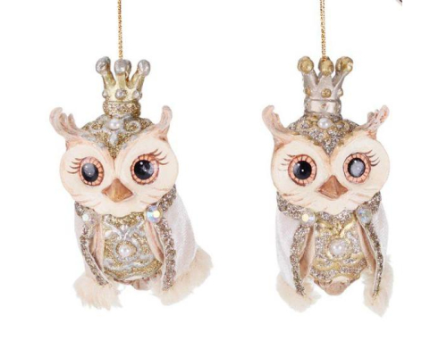 Ялинкова прикраса Goodwill | Сова в стазах та перлинах - 9,5 см