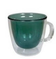 Чашка Kaheku | Moretti с двойными стенками - Зеленый - Ø 8,5 - H 8 см - 200 мл