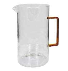 Кувшин Kaheku | Lucana - Прозрачный с ручкой янтарного цвета - Ø 10 - H 20 см - 1,2 мл