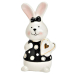 Фігурка G.Wurm | Заєць-дівчинка з сердечком - Кераміка - Біло-чорний - 7x13x6см