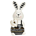 Фігурка G.Wurm | Заєць-хлопчик із сердечком - Кераміка - Біло-чорний - 7x13x6см