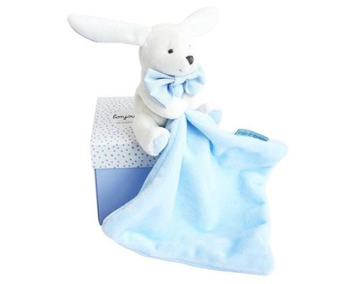Мягкая игрушка Doudou | Зайчик с салфеткой - 10 см