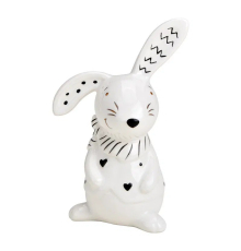 Фігурка G.Wurm | Кролик із сердечками - Кераміка - Білий - 8x12x5 см