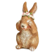 Фігурка G.Wurm | Заєць у віночку з квітів - Поліестер - Коричневий - 7x13x8 см