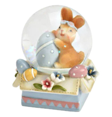 Снігова куля G.Wurm | Великодній кролик - Блакитний - 5x6x5 см