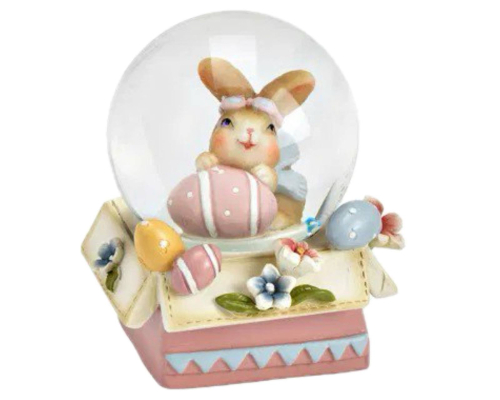 Снігова куля G.Wurm | Великодній кролик - Рожевий - 5x6x5 см