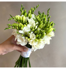 Букет невесты из фрезий «Шёпот нежных объятий»