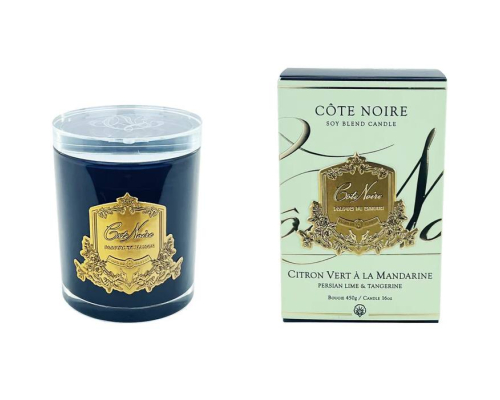 Ароматична свічка Cote Noire | Перський лайм / Persian Lime — Чорна — Золото — 450 г
