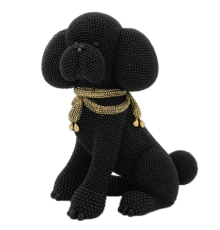 Статуетка Cor Mulder | Пудель - Чорний/Золото - 19 см