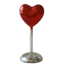 Статуетка Cor Mulder | Серце - Червоно-сріблясте - 23 см