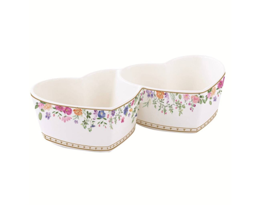 Піднос для закусок на 2 чашки Pozzi Milano | Easy Life - Mon Amour - Фарфор - 20 x 9,5 см