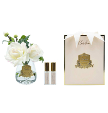 Аромадифузор Cote Noire | Чайна троянда в прозорій вазі - Рожевий рум'янець - Золото - 20 см