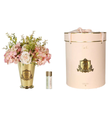 Аромадифузор Cote Noire | Великий літній букет в ніжно-рожевих тонах - Золота ваза - 33 см