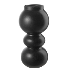 Ваза фигурная Asa Selection | Керамогранит - черная, матовая - Ø 7 - H 23 см