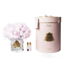 Аромадифузор Cote Noire | Розкішний великий букет - Французька троянда - Прозора ваза - Золото - Рожева коробка