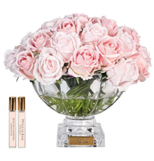 Аромадифузор Cote Noire | Розкішна центральна композиція - 37 бутонів рожевих відтінків - Золотий значок