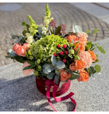 Цветочная композиция в коробке «Осенний шарм»