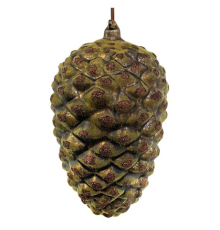 Ялинкова прикраса ShiShi | Шишка коричнева з блискітками - 22 см