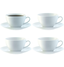 Набор фарфоровых чашек для капучино Dine LSA | Белые - 350 мл - 4 шт