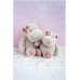 М'яка іграшка Doudou | Бегемот з бантиком Histoire D'Ours "Hippo Girl" - 25 см