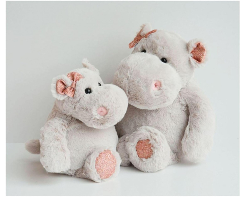 М'яка іграшка Doudou | Бегемот з бантиком Histoire D'Ours "Hippo Girl" - 25 см