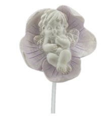 Ангел - Lang Kunstgewerbe «Igor» в лиловом цветке | 4х4 см 