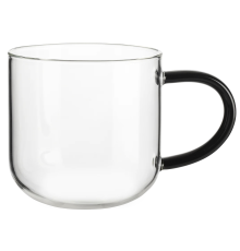 Чашка стеклянная с черной ручкой | Asa Selection Coppa - 400 мл