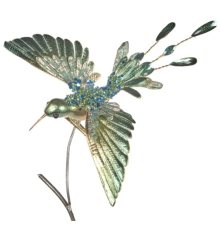 Новорічна прикраса Goodwill | Дорогоцінна пташка Колібрі бірюзова - 20 см.