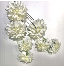 Искусственная георгина кустовая Silk-Ka | Белая  - 110 см