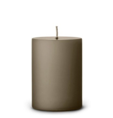 Цилиндрическая свеча Ester & Erik - серо - коричневая 11 см
