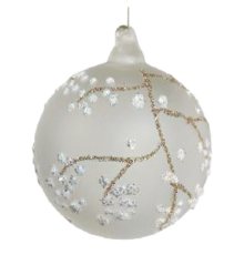 Ялинкова прикраса ShiShi | Шар матовий із гілками - 8 см