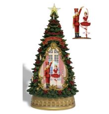 Рождественская елка MMM | "Щелкунчик" светится и переливается блестками - 35 см