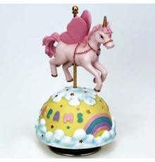 Музична карусель MMM | Рожевий єдиноріг - 8,5 x 8,5 x 15,4 см