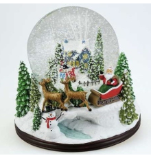 Музична снігова куля MMM | Зимовий будиночок - 16,9 x 16,9 x 16,5 см