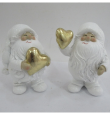 Санта з серцем Cor Mulder | Кремовий/золотий - 12 см