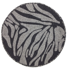 Салфетка под прибор с пайетками "Зебра" Cor Mulder | Черная/серебристая - 35 см